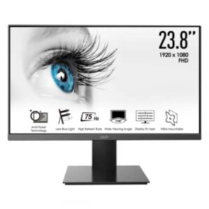 MSI PRO MP241X 24-Inch Full HD Computer Monitor – Professional LED Monitor with 75Hz Refresh Rate, Anti-Glare & Anti-Flicker Technology PC Monitor for Desktop (Black)