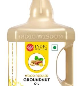 IndicWisdom Wood Pressed Groundnut Oil 5 Liter (Cold Pressed – Extracted on Wooden Churner)