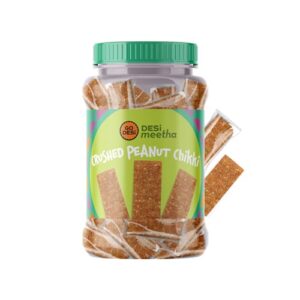 Go Desi Crushed Peanut Chikki Jar | No Added Preservatives and Colours | Gajak | Sweets | Gazak | 50 pieces