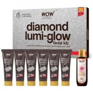 WOW Skin Science Diamond Facial Kit For Polished Skin | Made With Activated Naturals | Salon Like Facial At Home | For Radiant Skin | 85ml