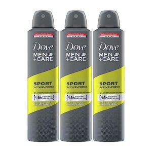 Dove Men+Care Sport Active+ Fresh Dry Spray Antiperspirant Deodorant, Up To 48 hrs Protection From Sweat & Odour, Dermatologically Proven Formula, Soothes & Moisturises Skin, Fresh citrus, Woody Scent, 250ml (Pack of 3)