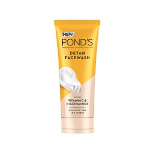 Pond’s Detan Facewash for Tan Reduction, with Brightening Vitamin C & Niacinamide, All Skin Types, 100gm