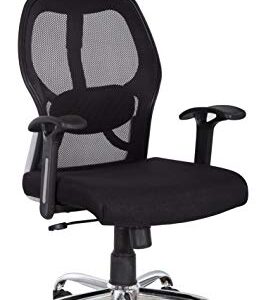 Townsville Prague Ergonomic Fabric Chair with Cushion and Fixed Arm (Black, 90 Kilograms)