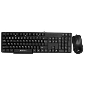 Zebronics Wired Keyboard and Mouse Combo with 104 Keys and a USB Mouse with 1200 DPI – JUDWAA 750