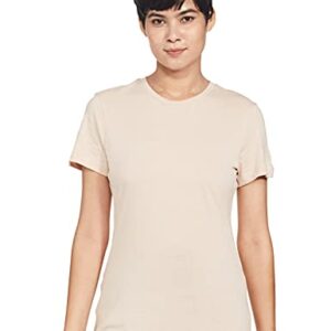 Reebok Women’s Solid Regular Fit T-Shirt (GL2965_Buff M)