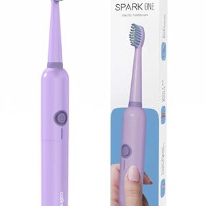 Caresmith SPARK One Electric Battery Toothbrush | Electric Tooth Brushes for Adult | AA Battery Provided | 30000 Strokes per Minute (Purple, 1)