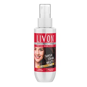 Livon Damage Protect Serum for Women & Men|Protection Upto 250°C & 2X Less Hair Breakage| with Heat Activated Proteins | 100 ml