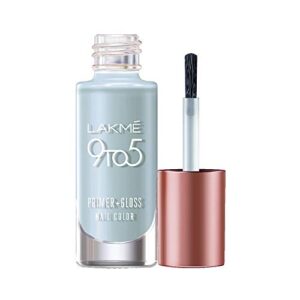 Lakmé 9 to 5 Primer + Gloss Nail Colour, Blue Scape, 6 ml