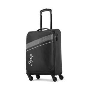 Skybags Trick Polyester Softsided 58 cm Cabin Stylish Luggage Trolley with 4 Wheels | Black Trolley Bag – Unisex