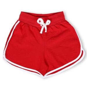 TWGE – Kids Shorts for Girls – Short Pants – Polycotton Solid Regular Fit Half Pants – Red – 10-11 Years