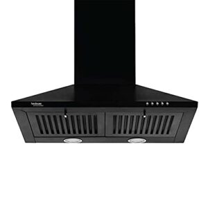 Hindware Smart Appliances Marvia 60 cm 1000 m³/hr Pyramid Kitchen Chimney With Elegant Look, Push Button Control, Efficient Dual LED Lamps & Double Baffle Filter (Black)