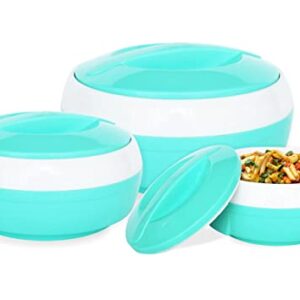 Princeware Solar Plastic Plaid Casserole Set (Green) -3 Pieces, 3100 Liter