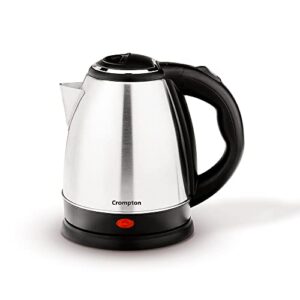 Crompton Insta Delight 1.5L SS Electric Kettle with Auto shut-off | Dry Boil Protection | 1500 W | Boil water – Make tea, coffee, soup, instant noodles, etc. (Silvery Grey)