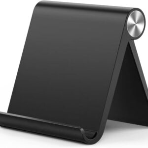 STRIFF Multi Angle Tablet/Mobile Stand, Phone Stand Holder for iPhone, Android, Samsung, OnePlus, Xiaomi. Portable,Foldable Stand.Perfect for Bed,Office, Home,Gift and Desktop (Black)