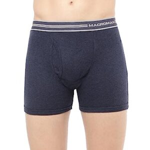 Macroman M-Series Men’s Pure Cotton Classic Regular Fit Solid Trunks (Pack of 2) (M572_Denim Melange_L)