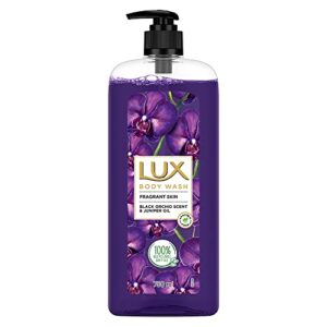 Lux Body Wash Fragrant Skin Black Orchid Scent & Juniper Oil SuperSaver XL Pump Bottle with Long Lasting Fragrance, Glycerine, Paraben Free, Extra Foam, 750 ml