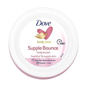 Dove Body Love Supple Bounce Body Butter Paraben Free, 48Hrs Moisturisation with Plant based Moisturiser Supple and Healthy Skin 145g