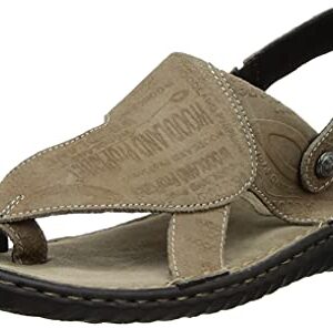 Woodland Men’s 3337119 Khaki Leather Sandal-9 UK (43 EU) (OGD 3337119KHAKI)