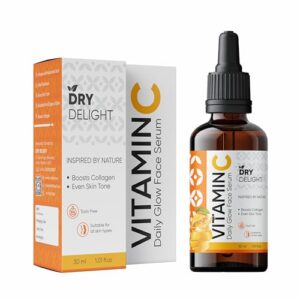 Dry Delight Vitamin C Daily Glow Face Serum – Radiant Skin, Moisture Boost, Anti-Aging, Even Tone, and UV Protection – 30ml