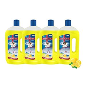 Tri-Activ Disinfectant Floor Cleaner |Double Strong | Half Cap Only | 10X Cleaning with 99.9% germ kill | Citrus Fragrance – Pack of 4 (1000ml x 4 units)