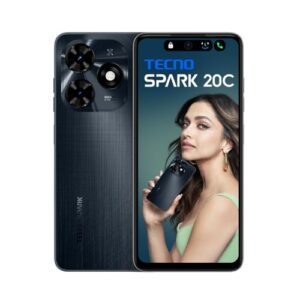 TECNO Spark 20C | Gravity Black, (16GB*+128GB) | 50MP Main Camera + 8MP Selfie | 90Hz Dot-in Display with Dynamic Port & Dual Speakers with DTS | 5000mAh Battery |18W Type-C | Helio G36 Processor