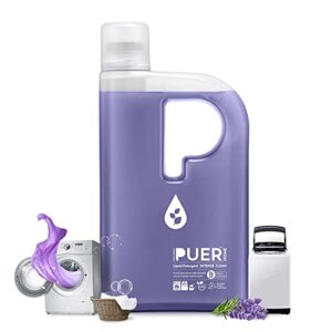 PUER Natural Liquid Detergent, Intense Clean 1000ml|French Lavender | LABSA & BLEACH FREE| Washing Machine & Hand Wash Friendly| Eco-friendly & Non-Toxic| Remove 100+ tough stains