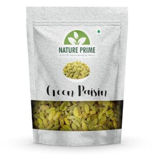 NATURE PRIME Raisins 1Kg|Kismis|Rich In Iron&Vitamin B|Seedless Green Kishmish|Healthy Snacks|Dry Fruits,fresh