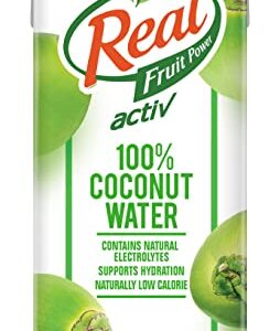 DABUR Real Activ Coconut Water Tetrapack – 1L | Hydrating Coconut Water with Health Benefits | No Added Flavour & Sugars | Tasty and Nutritious