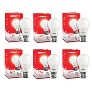 Eveready 12W Led Light Bulb | High Efficiency & Glare-Free Light | 4Kv Surge Protection | With Wide Operating Voltage Range | 100 Lumens Per Watt | Cool Day Light (6500K) | Pack Of 6, B22