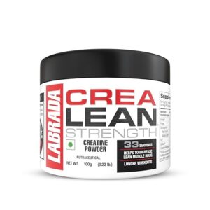 Labrada CreaLean Powder | 3g Creatine Monohydrate,For 33 Servings, 0.22 lbs (100 gm), Unflavoured |Post Workout, Sustain longer workout, Muscle Repair & Recovery