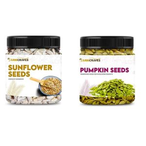 FARMCRAVES Premium Seed Mix Combo Pack (500g) | Raw Pumpkin Seeds (250g) + Sunflower Seeds (250g) | Healthy Seed Premium Combo for Eating