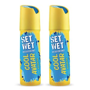 SET WET Deodorant For Men Cool Avatar Refreshing Mint, 150ml (Pack of 2)