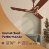 Hindware Smart Appliances Alita Bakers Brown 1200MM Ceiling Fan for Home Star Rated 380 RPM Energy Efficient High-Speed Air Delivery 47W Copper Motor with 3 Alumimium Aerodynamic blade - Image 6