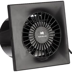 Havells Ventil Air DXZ 100mm Exhaust Fan| Duct Size: Ø3.9, Cut Out Size: Ø4.1, Watt: 18, RPM: 2500, Air Delivery: 90, Suitable for Kitchen, Bathroom, and Office, Warranty: 2 Years (Black)