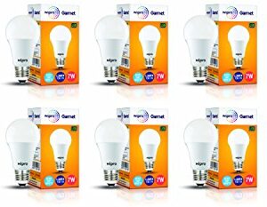 wipro Garnet 7W LED Bulb for Home & Office |Cool Day White (6500K) | E27 Base|220 degree Light coverage |4Kv Surge Protection |400V High Voltage Protection |Energy Efficient | Pack of 10