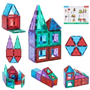 Amazon Brand – Jam & Honey Magna Tiles Building Blocks for Kids | Stem Toy | Magnetic Toys | Great Birthday Gift | Toys for Kids | Educational & Creative Toy | 28 Pieces