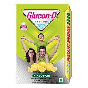 Glucon-D Nimbu Pani Glucose Powder (450g, Refill)| For Tasty & Healthy Tangy Flavoured Glucose Drink| Provides Instant Energy| Vitamin C Supports Immunity| Contains Calcium for Bone Health