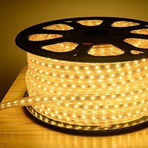 TUCASA- led Strip Rope Light,Water Proof,Decorative led Light with Adapter. (warmwhite(Yellow), 20-Meter)